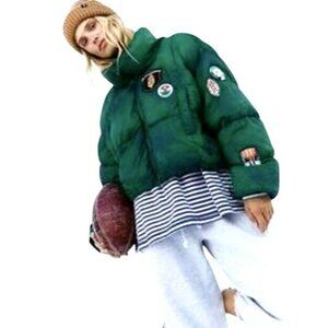 New OVERSIZED Free People Puffer In a Bubble Patch Winter Jacket Coat
